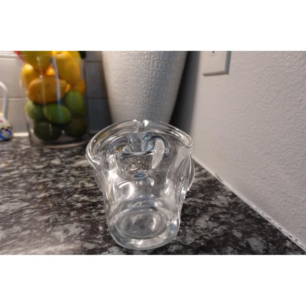Clear Glass Small Basket With‎ Handle Candy Dish Trinket Holder Centerpiece